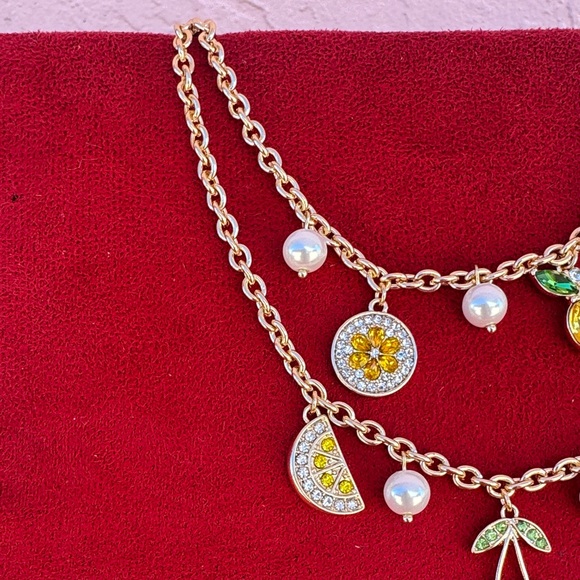 Monet Gold Necklace with Colorful Charms and Pearls - Picture 4 of 13